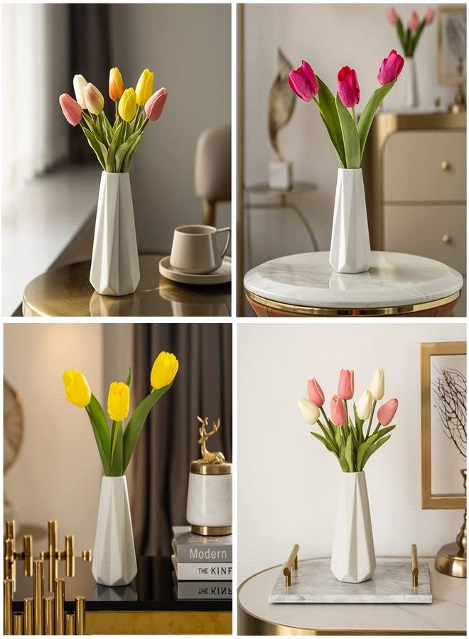 Valemoon White Ceramic Vase, 6.1" H, Mini Artistic Flower Vase Contemporary Style, Fit for Fireplace Bedroom Kitchen Living Room Centerpieces Office Desk - Image 4